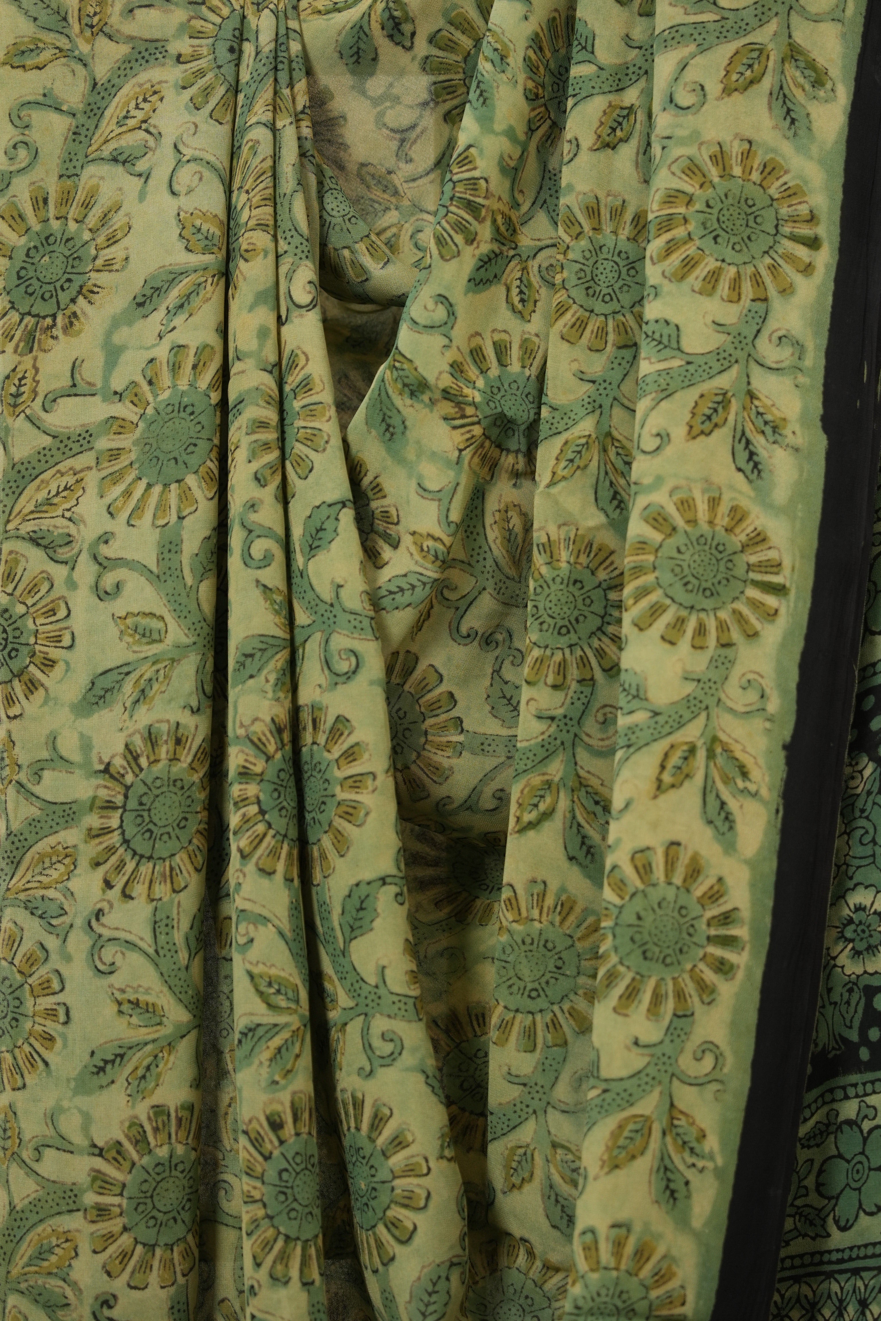 Green Cream HBP Georgette Vanaspati Saree - SRGCHGS23