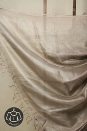 Silver Pink Tissue Tussar Silk Saree - SRSPTTSS542