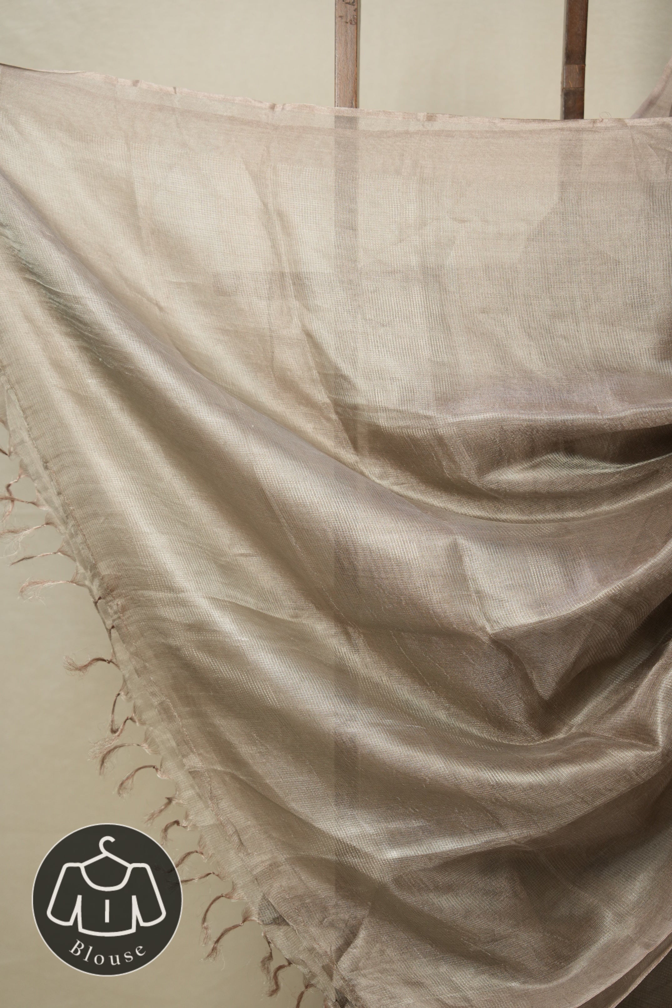 Silver Pink Tissue Tussar Silk Saree - SRSPTTSS542