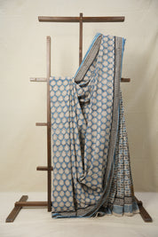 Sky Blue HBP Cotton Saree - SRSBCS2808