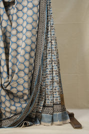 Sky Blue HBP Cotton Saree - SRSBCS2808