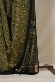 Light Olive HBP Georgette Vanaspati Saree - SRLOHGS28
