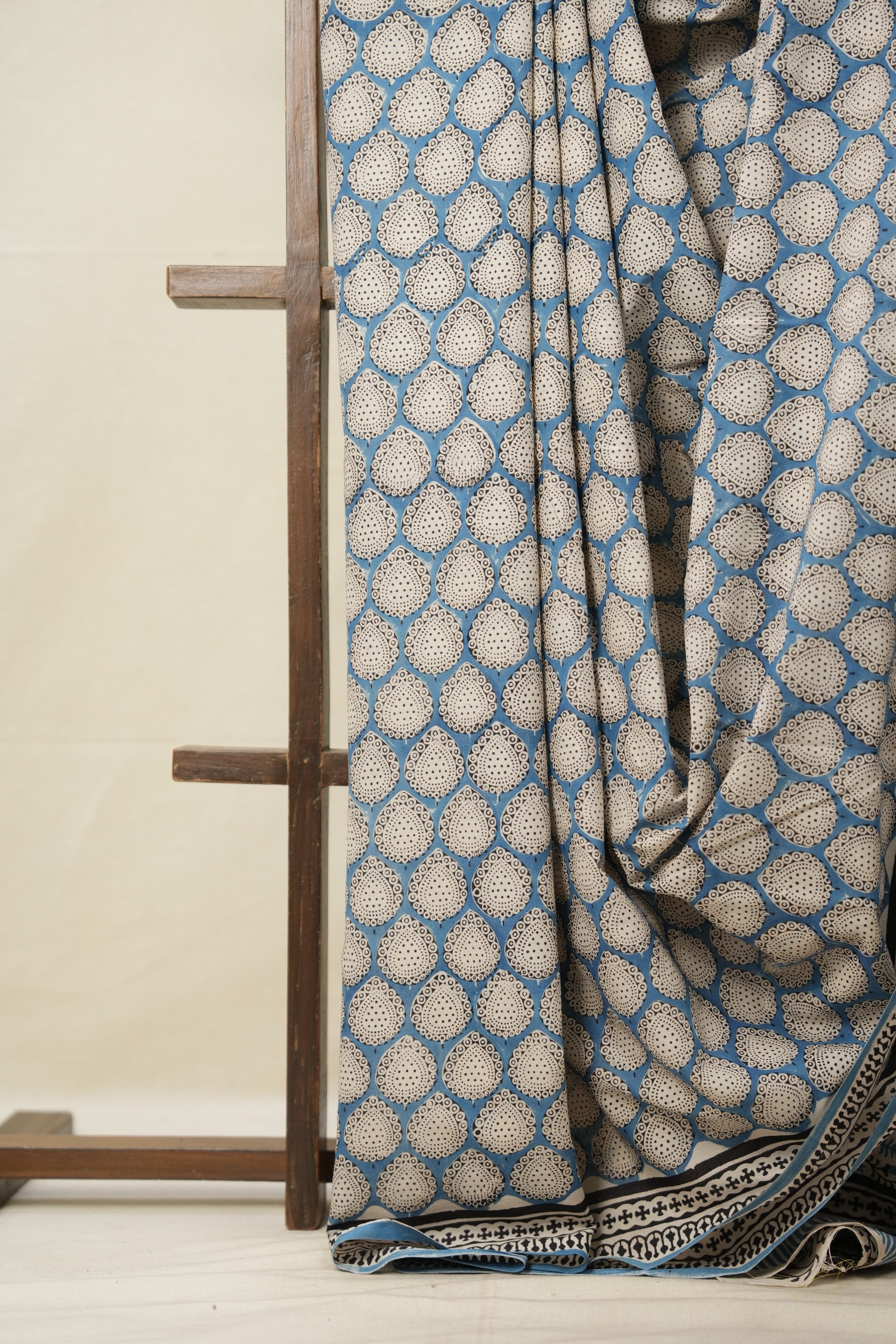 Sky Blue HBP Cotton Saree - SRSBCS2808