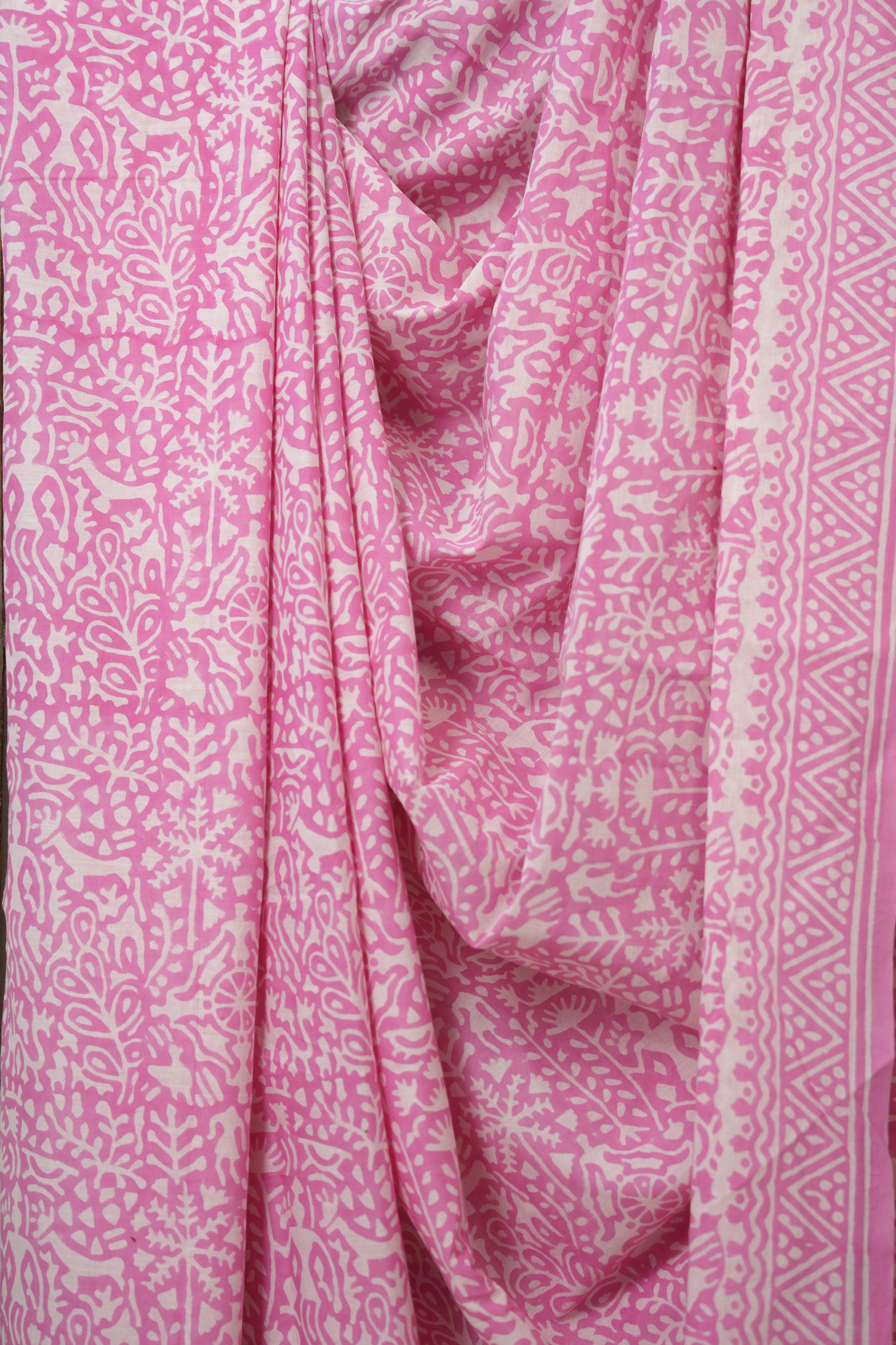 Pink HBP Cotton Saree - SRPCS3293
