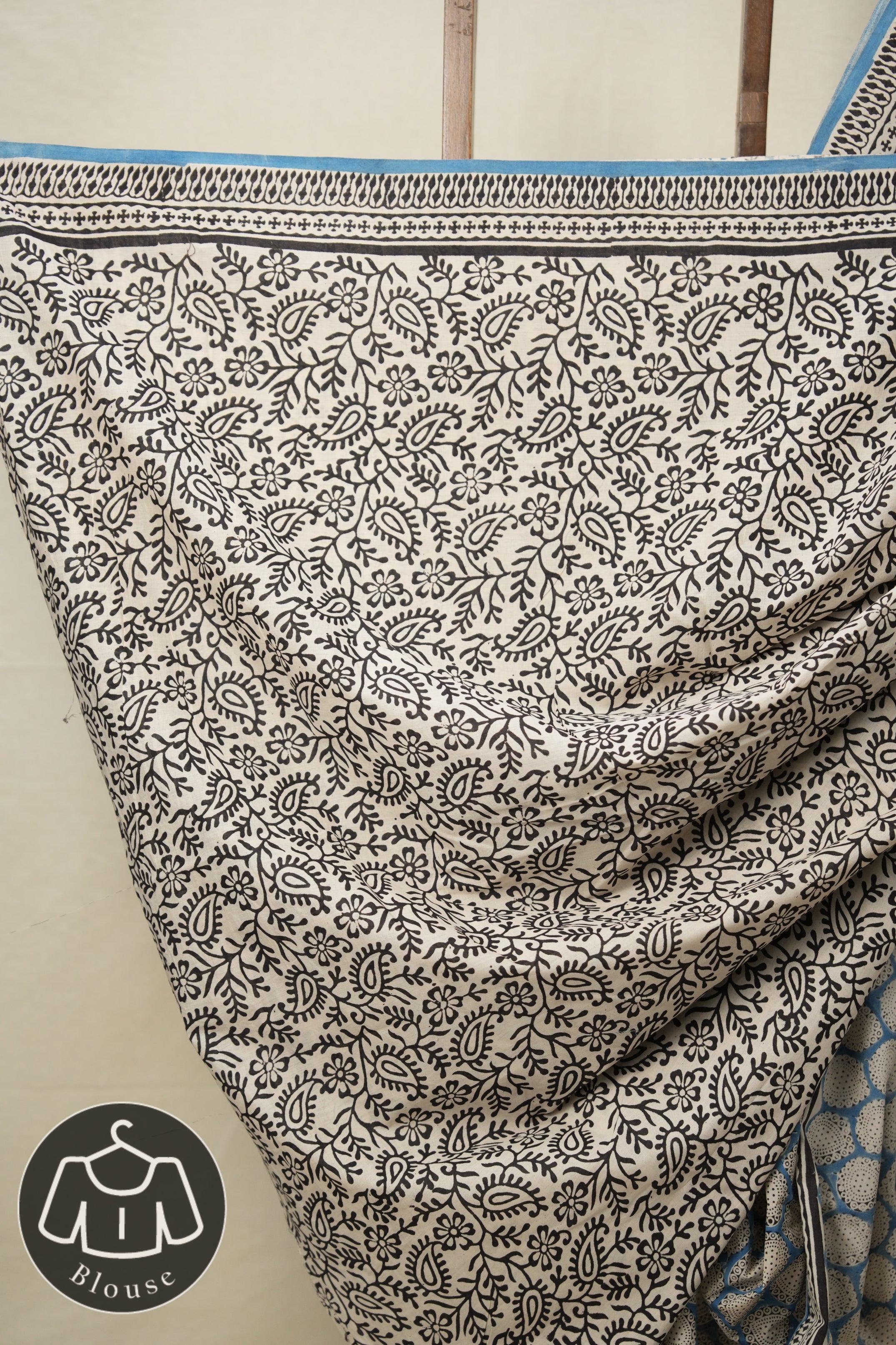 Sky Blue HBP Cotton Saree - SRSBCS2808