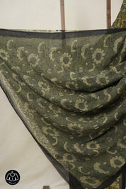 Light Olive HBP Georgette Vanaspati Saree - SRLOHGS28