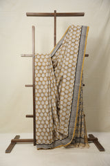 Olive Green HBP Cotton Saree - SROGCS2812
