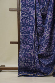 Blue HBP Cotton Silk Saree With Maheshwari Border - SRBCSS1639