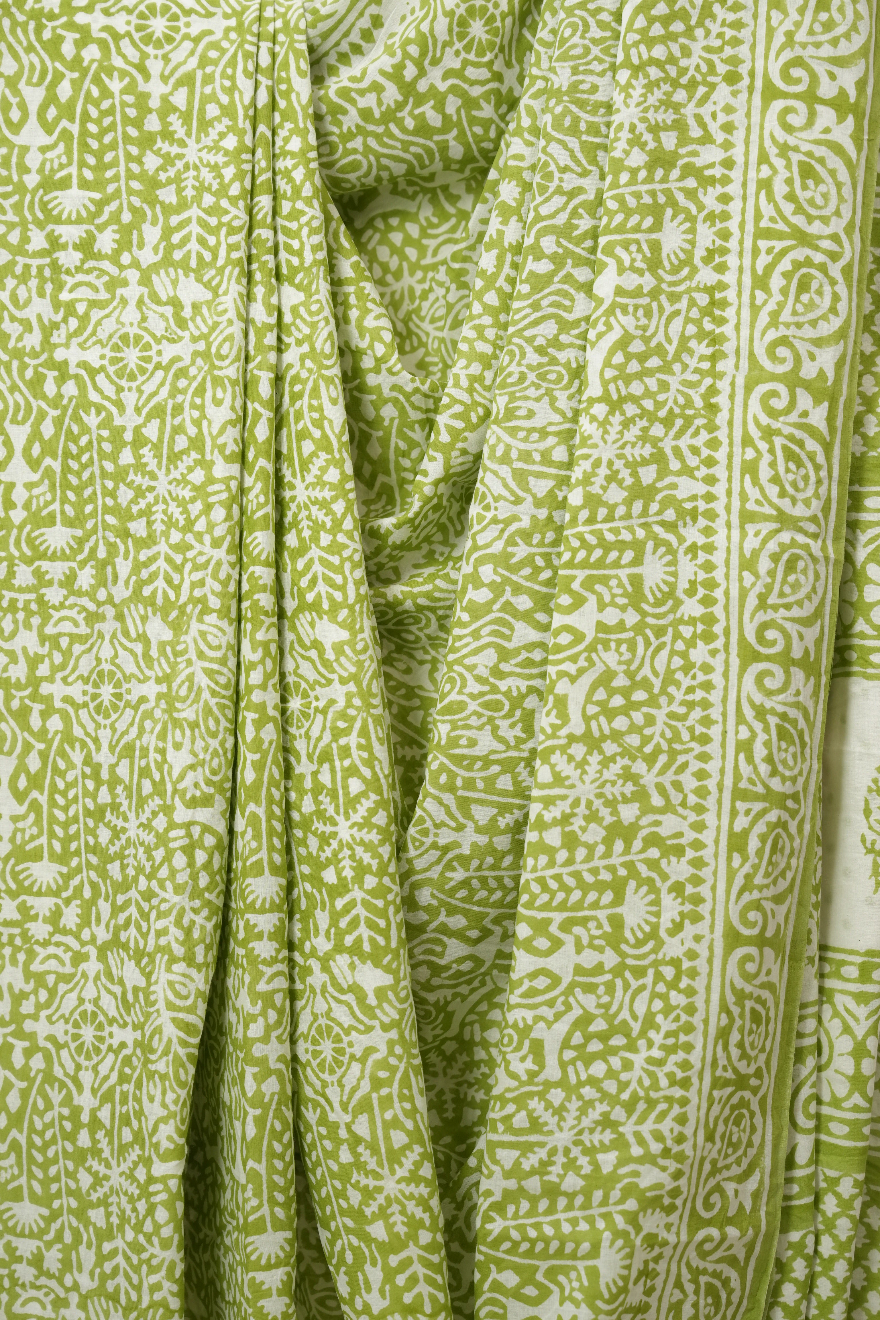 Green HBP Cotton Saree - SRGCS3292