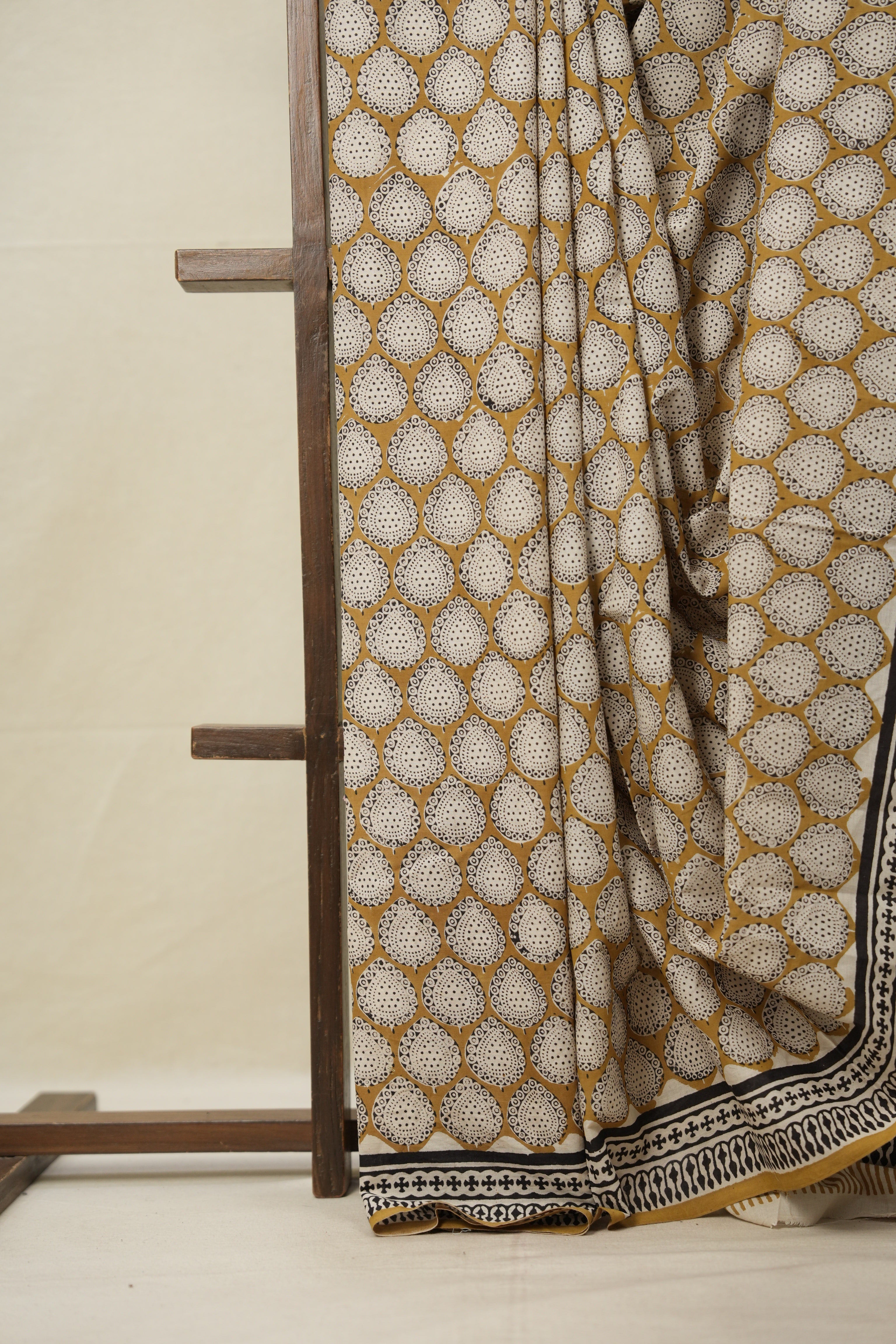 Olive Green HBP Cotton Saree - SROGCS2812