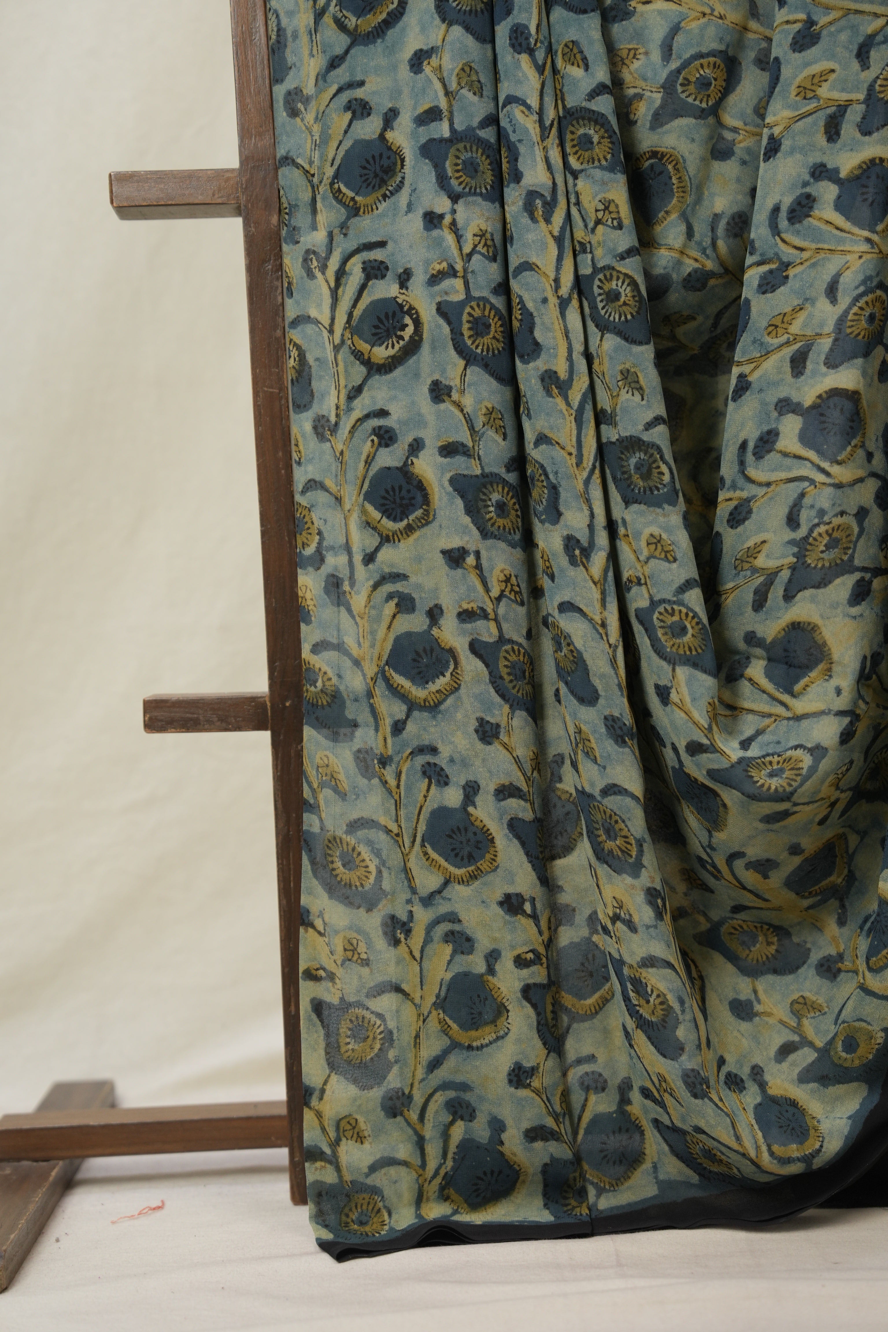 Blue Grey HBP Georgette Vanaspati Saree - SRBGHGS29