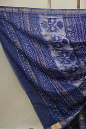 Blue HBP Cotton Silk Saree With Maheshwari Border - SRBCSS1639