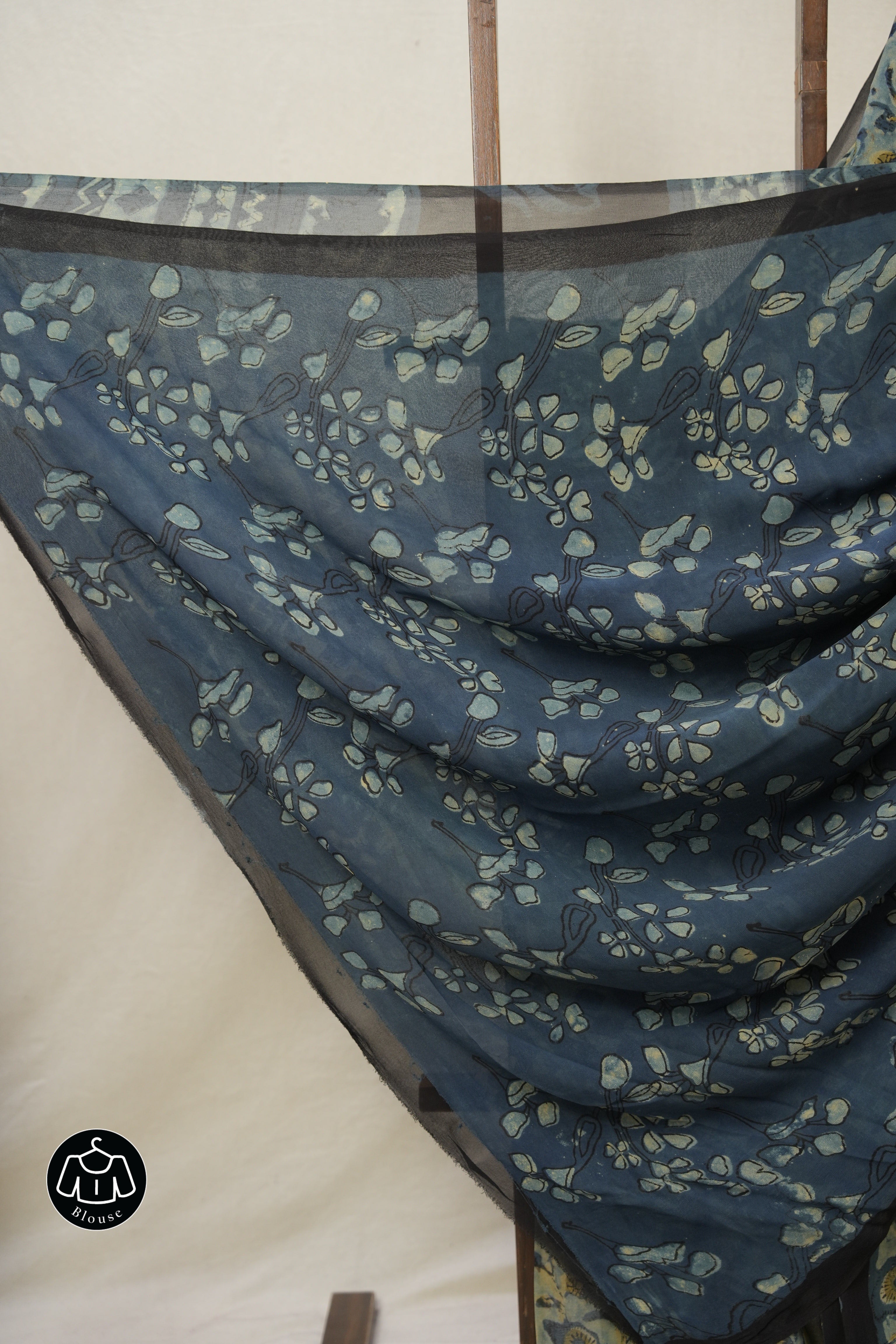 Blue Grey HBP Georgette Vanaspati Saree - SRBGHGS29