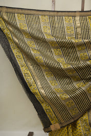 Yellow HBP Cotton Silk Saree With Maheshwari Border - SRYCSS1640