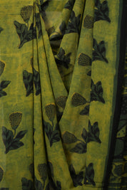 Olive Yellow HBP Georgette Vanaspati Saree - SROYHGS30
