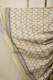 Olive Green White HBP Cotton Saree - SROGWCS2811