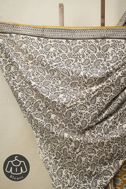 Olive Green White HBP Cotton Saree - SROGWCS2811