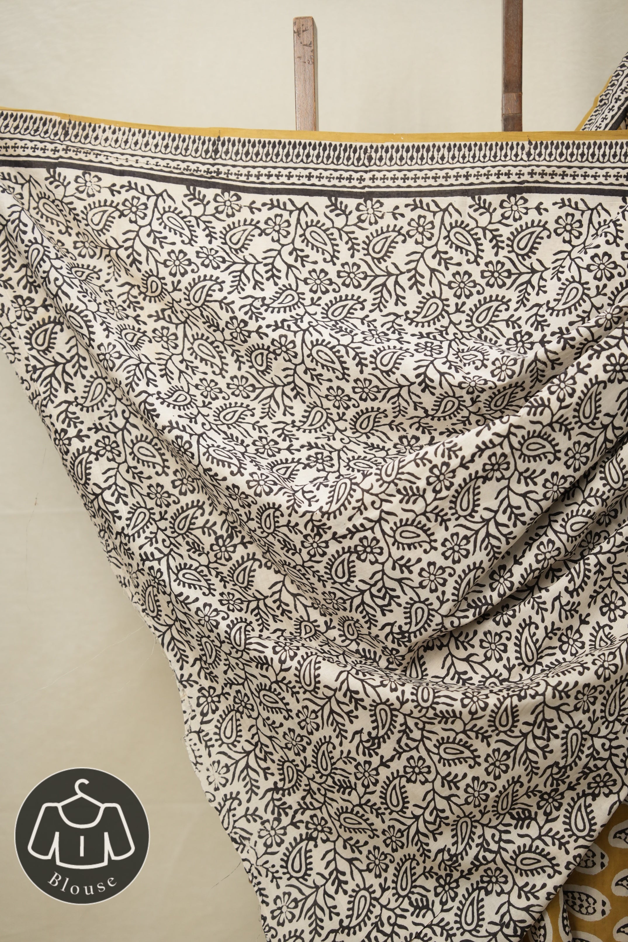 Olive Green White HBP Cotton Saree - SROGWCS2811