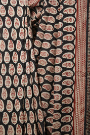 Red Black HBP Cotton Saree - SRRBCS2810