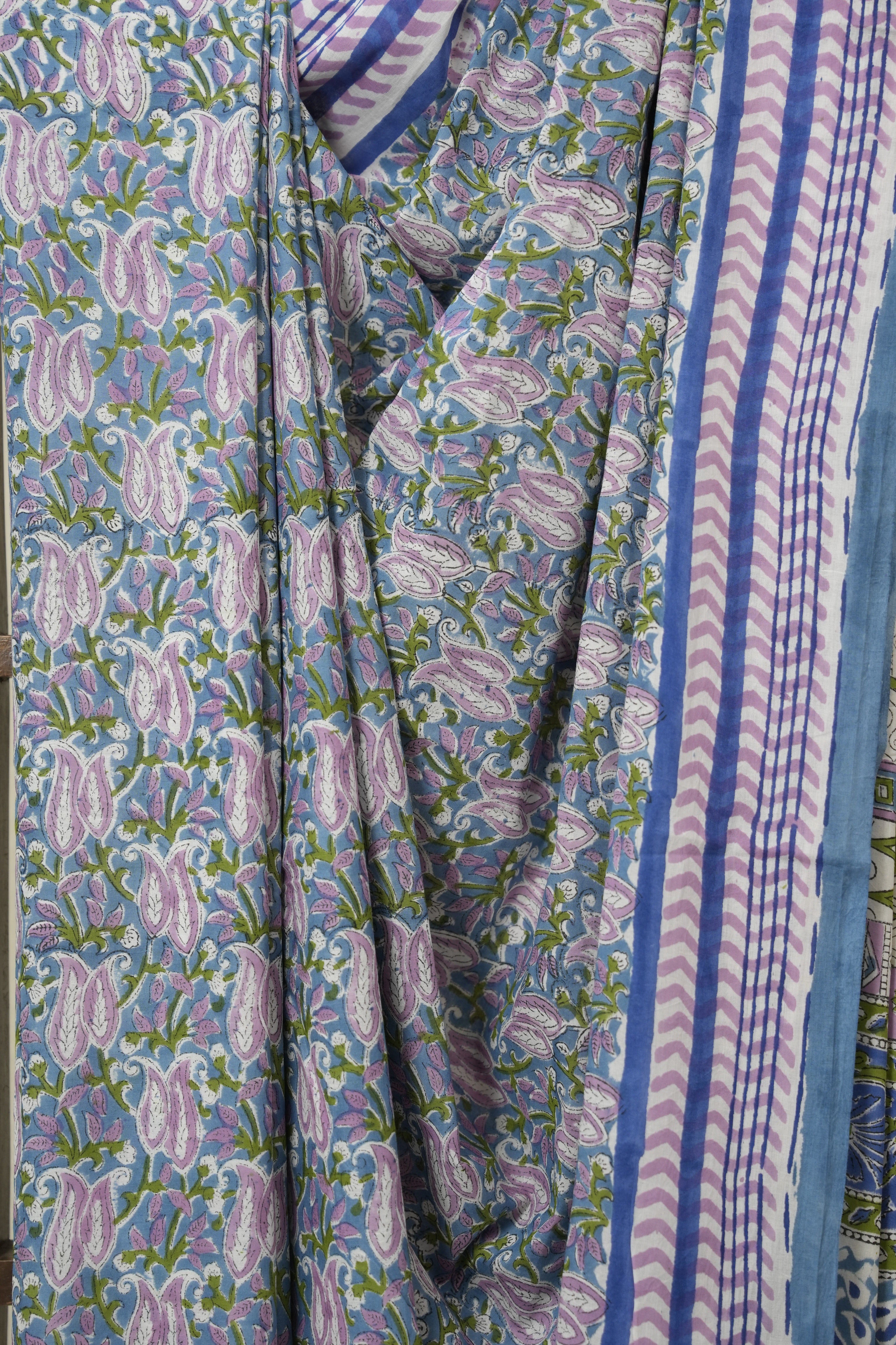 Blue HBP Cotton Saree - SRBCS3352