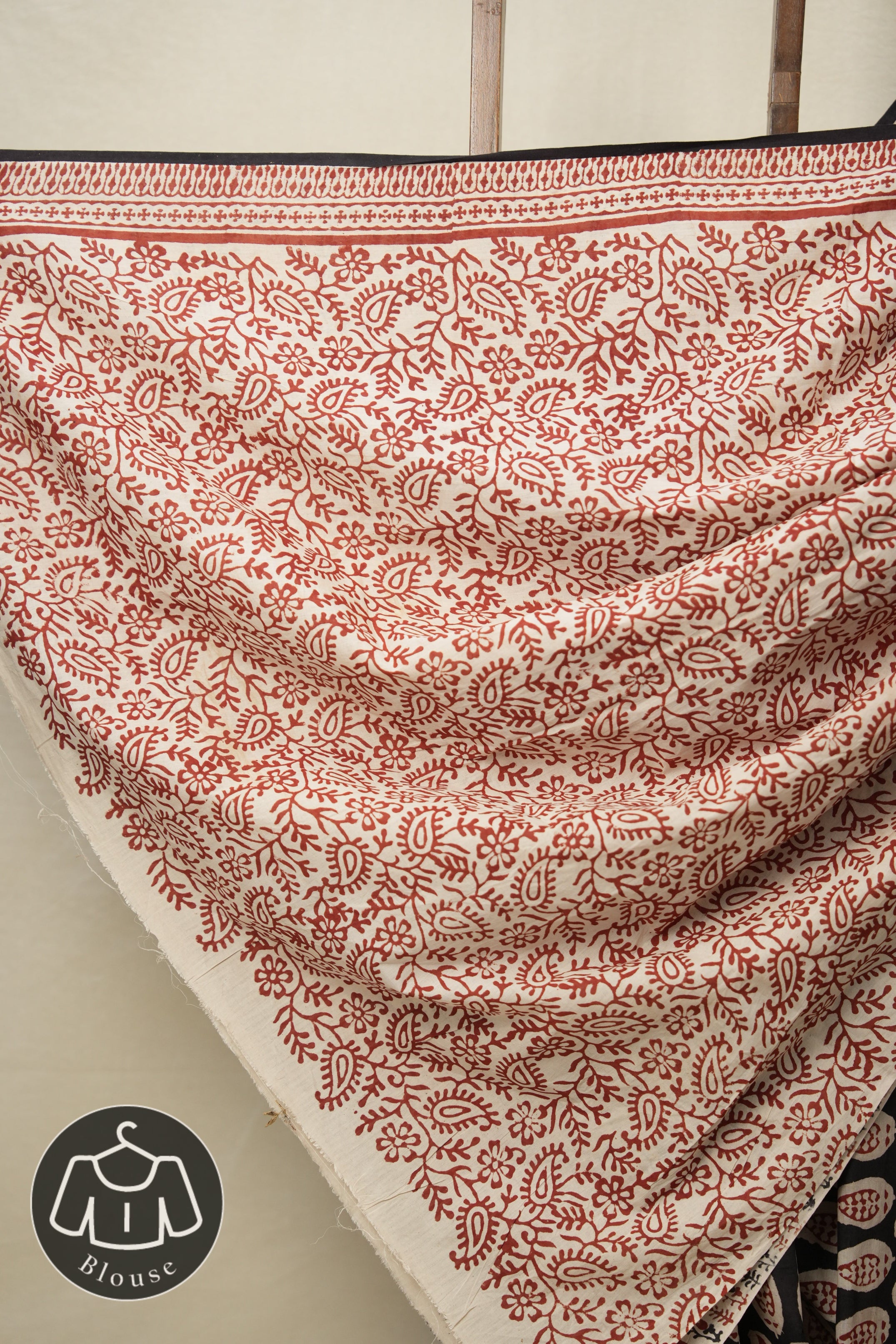 Red Black HBP Cotton Saree - SRRBCS2810