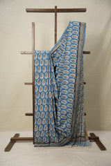 Sea Blue HBP Cotton Saree - SRSBCS2809