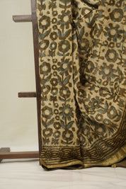 Cream HBP Cotton Silk Saree With Maheshwari Border - SRCCSS1638