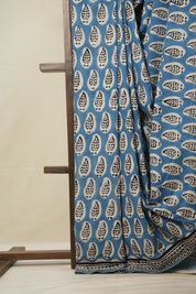 Sea Blue HBP Cotton Saree - SRSBCS2809