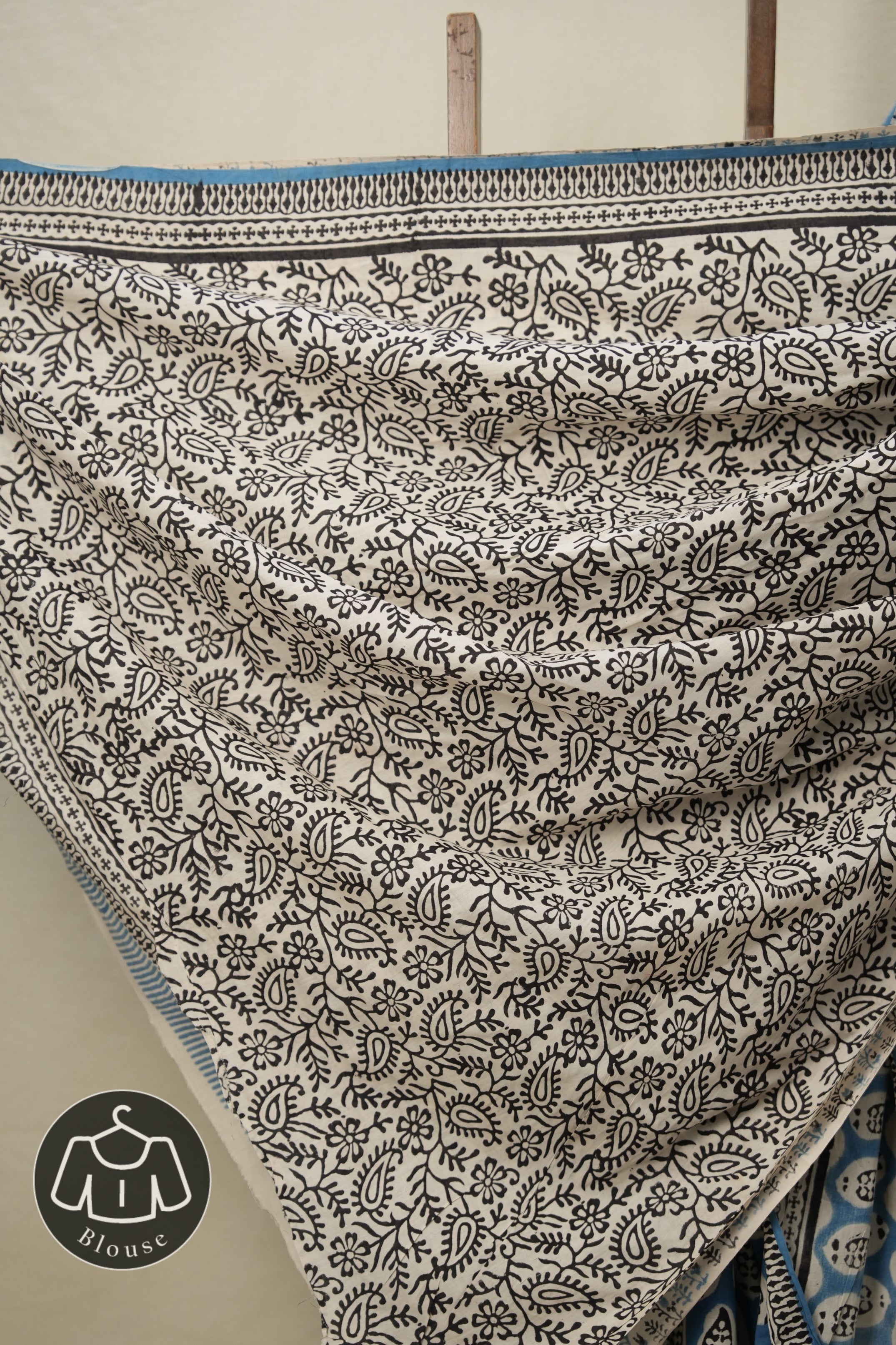 Sea Blue HBP Cotton Saree - SRSBCS2809