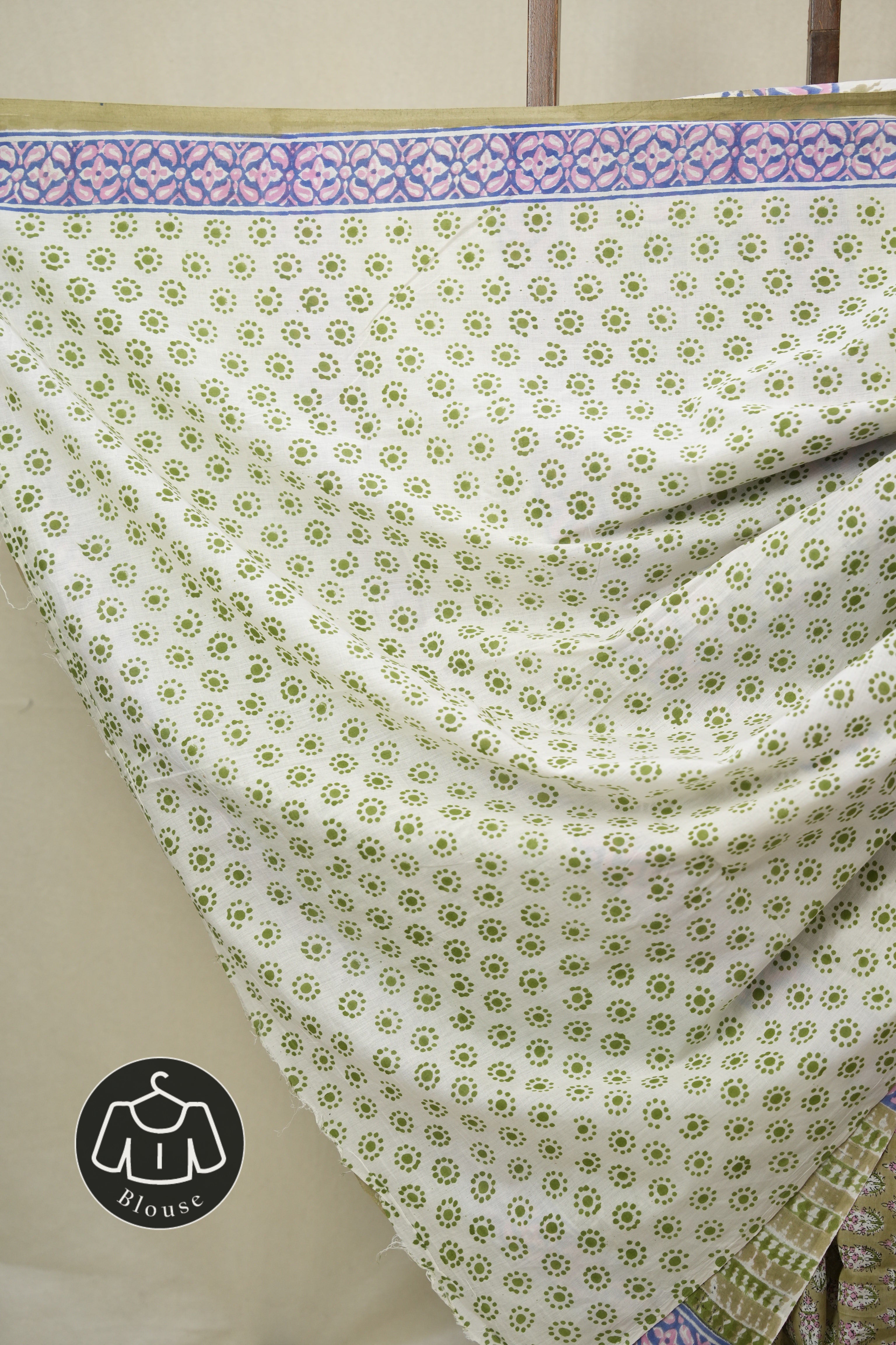Olive Green HBP Cotton Saree - SROGCS3353