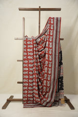 Red HBP Cotton Saree - SRRCS2817