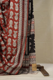 Red HBP Cotton Saree - SRRCS2817