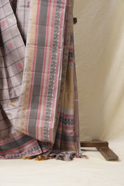 Grey Kanjeevaram Silk Saree-SRGKSS657