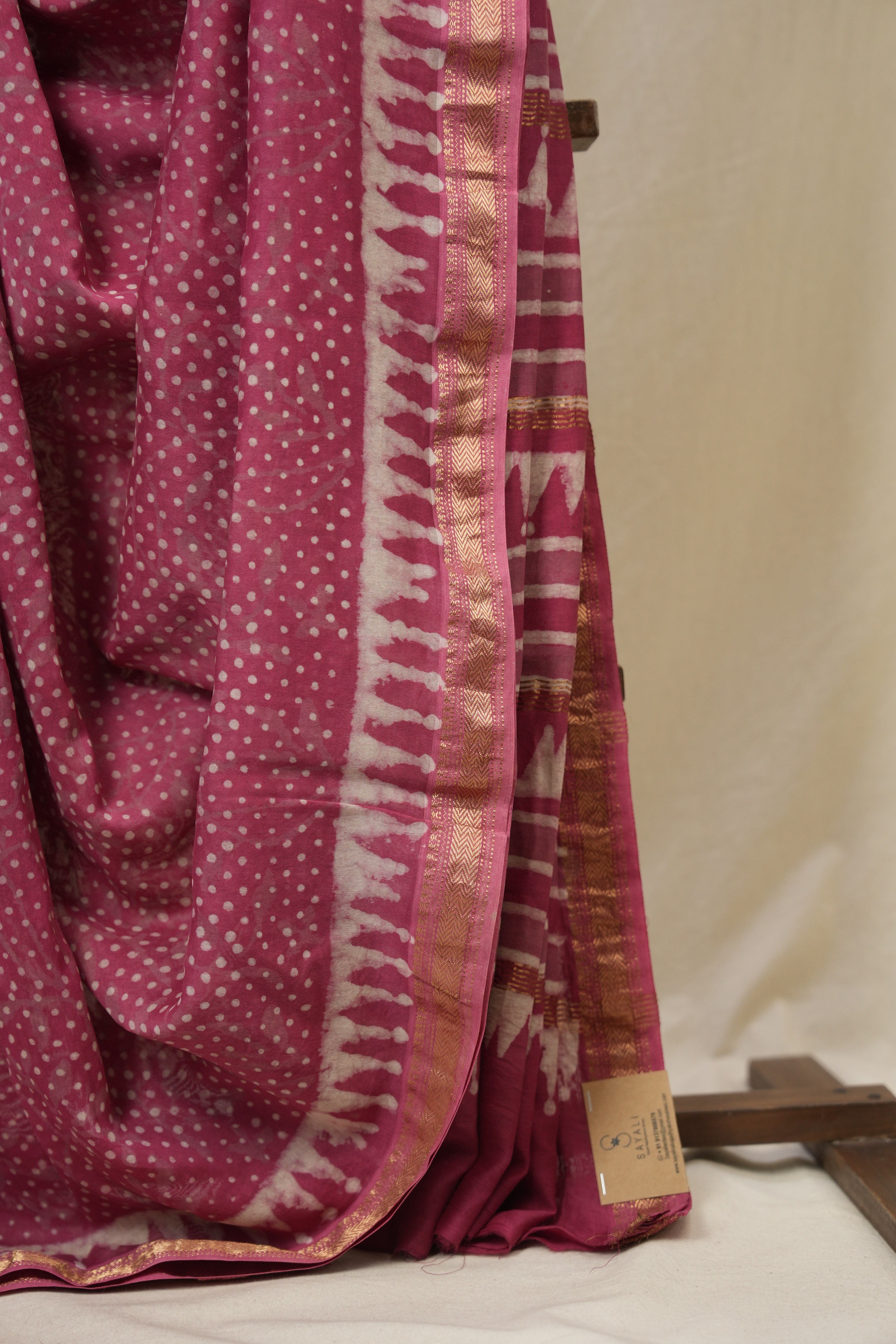 Pink HBP Cotton Silk Saree With Maheshwari Border - SRPCSS1636