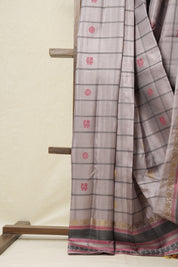 Grey Kanjeevaram Silk Saree-SRGKSS657