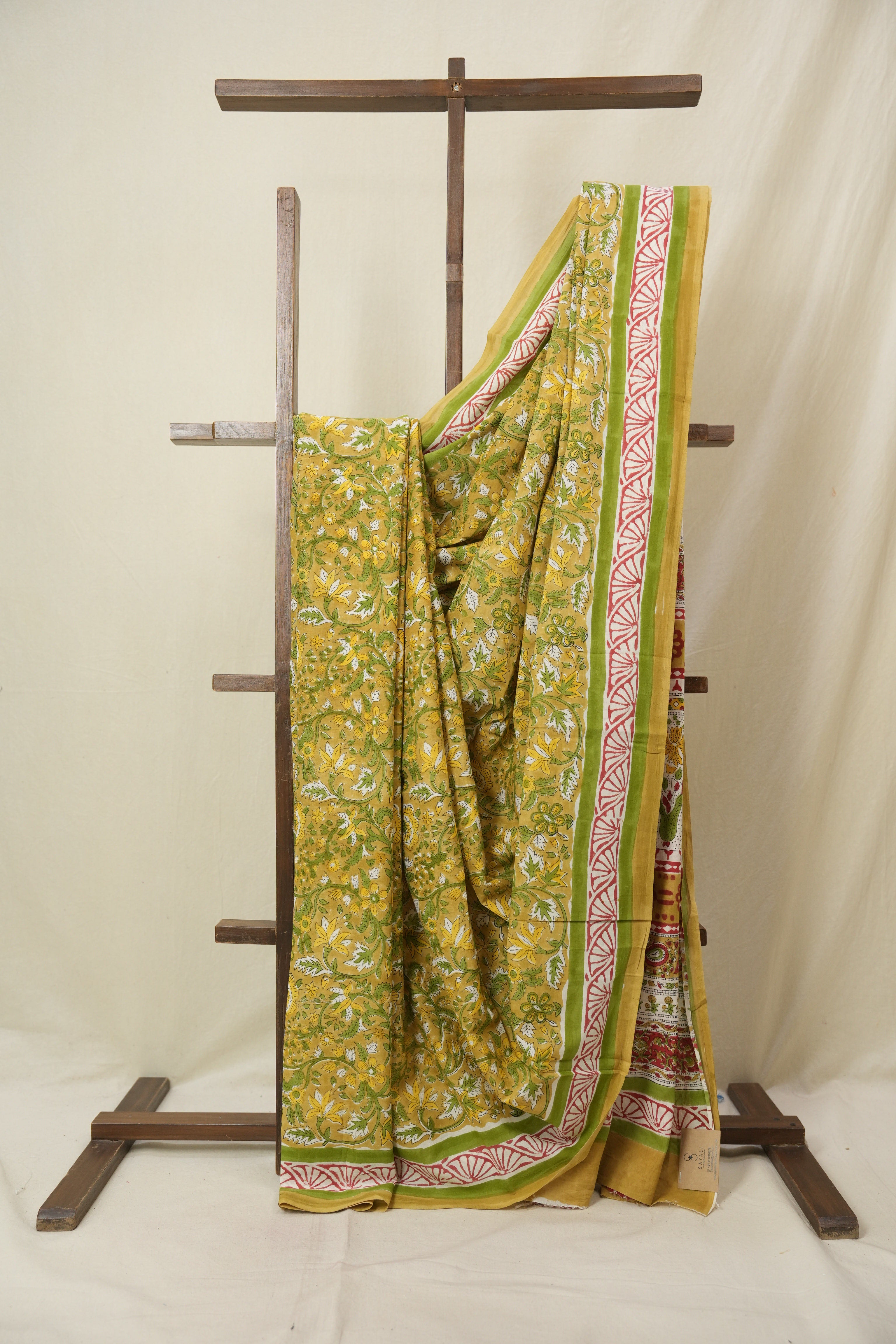 Mustard HBP Cotton Saree - SRMCS3355