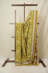 Mustard HBP Cotton Saree - SRMCS3355