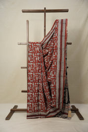 Brick Red HBP Cotton Saree - SRBRCS2815