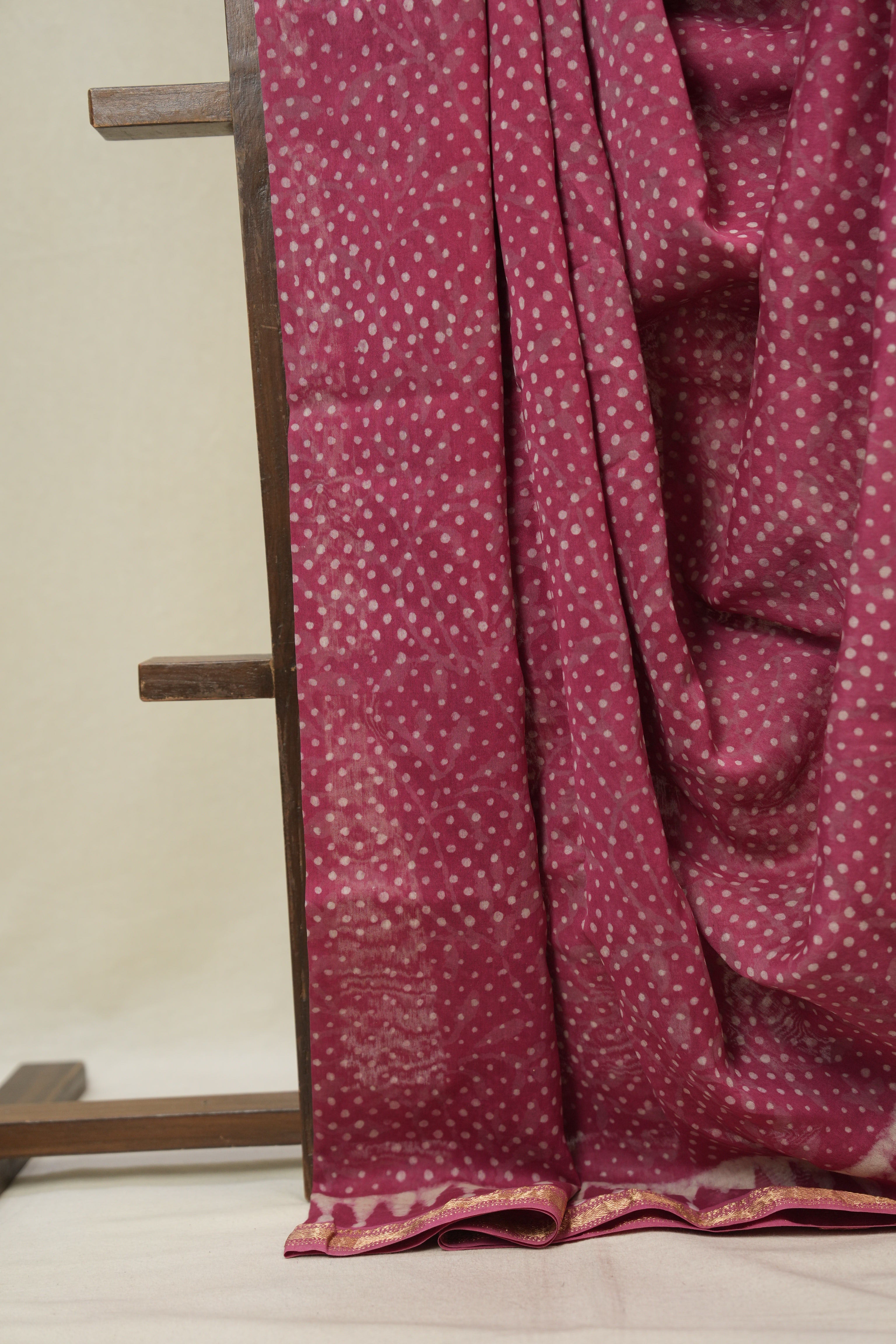 Pink HBP Cotton Silk Saree With Maheshwari Border - SRPCSS1636