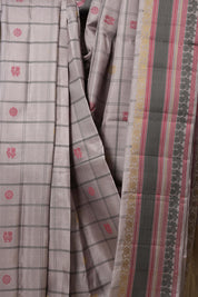 Grey Kanjeevaram Silk Saree-SRGKSS657