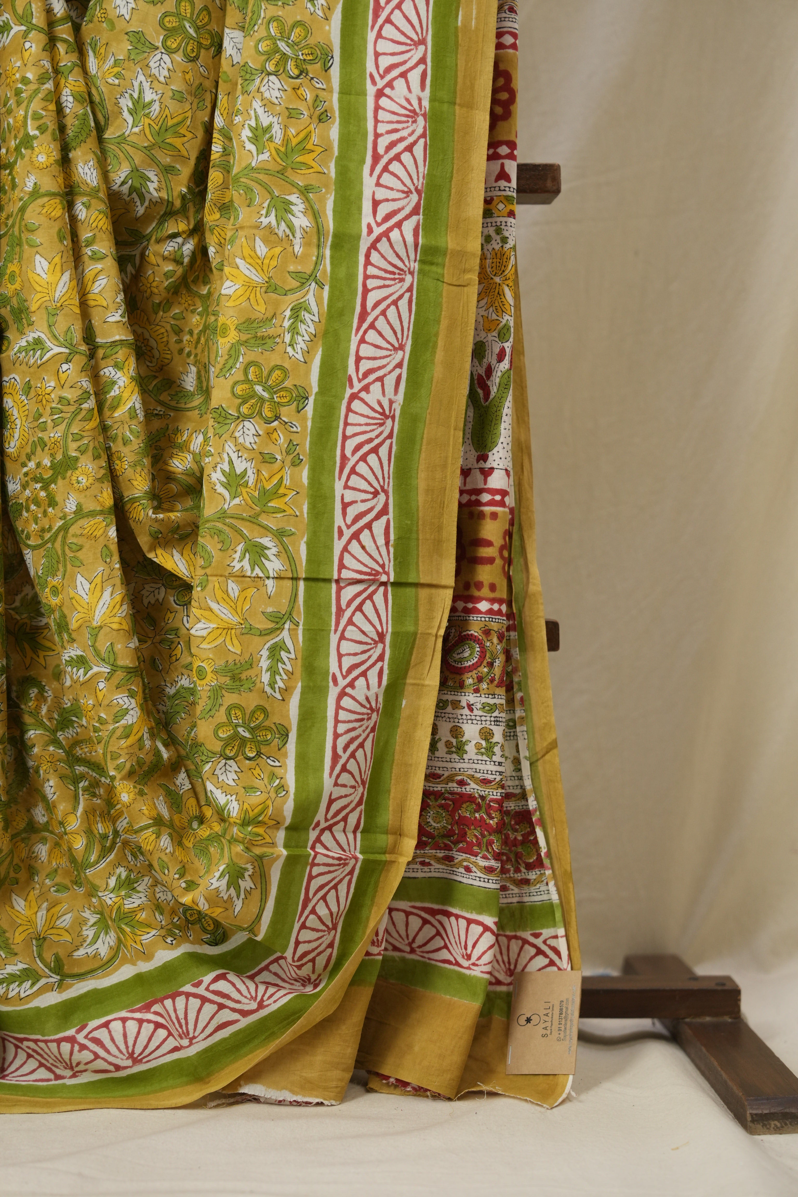 Mustard HBP Cotton Saree - SRMCS3355