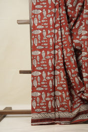 Brick Red HBP Cotton Saree - SRBRCS2815