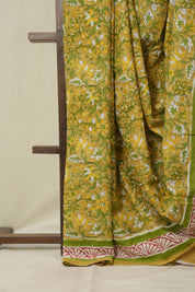 Mustard HBP Cotton Saree - SRMCS3355