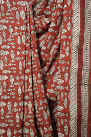 Brick Red HBP Cotton Saree - SRBRCS2815