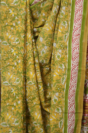 Mustard HBP Cotton Saree - SRMCS3355