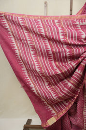Pink HBP Cotton Silk Saree With Maheshwari Border - SRPCSS1636