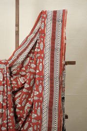 Brick Red HBP Cotton Saree - SRBRCS2815