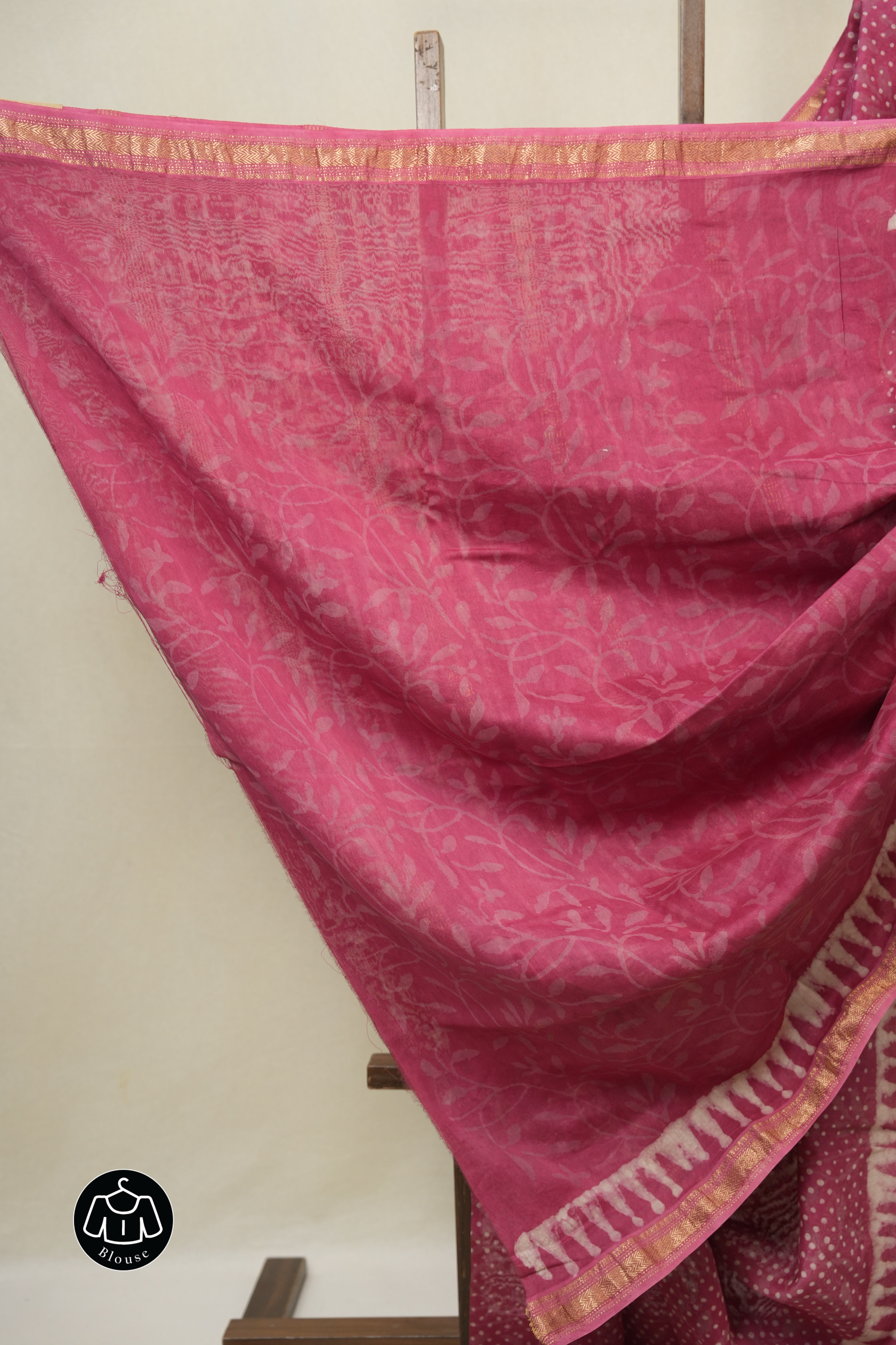 Pink HBP Cotton Silk Saree With Maheshwari Border - SRPCSS1636