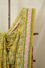 Mustard HBP Cotton Saree - SRMCS3355