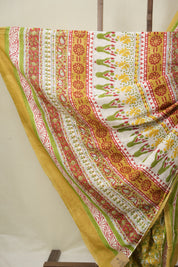 Mustard HBP Cotton Saree - SRMCS3355